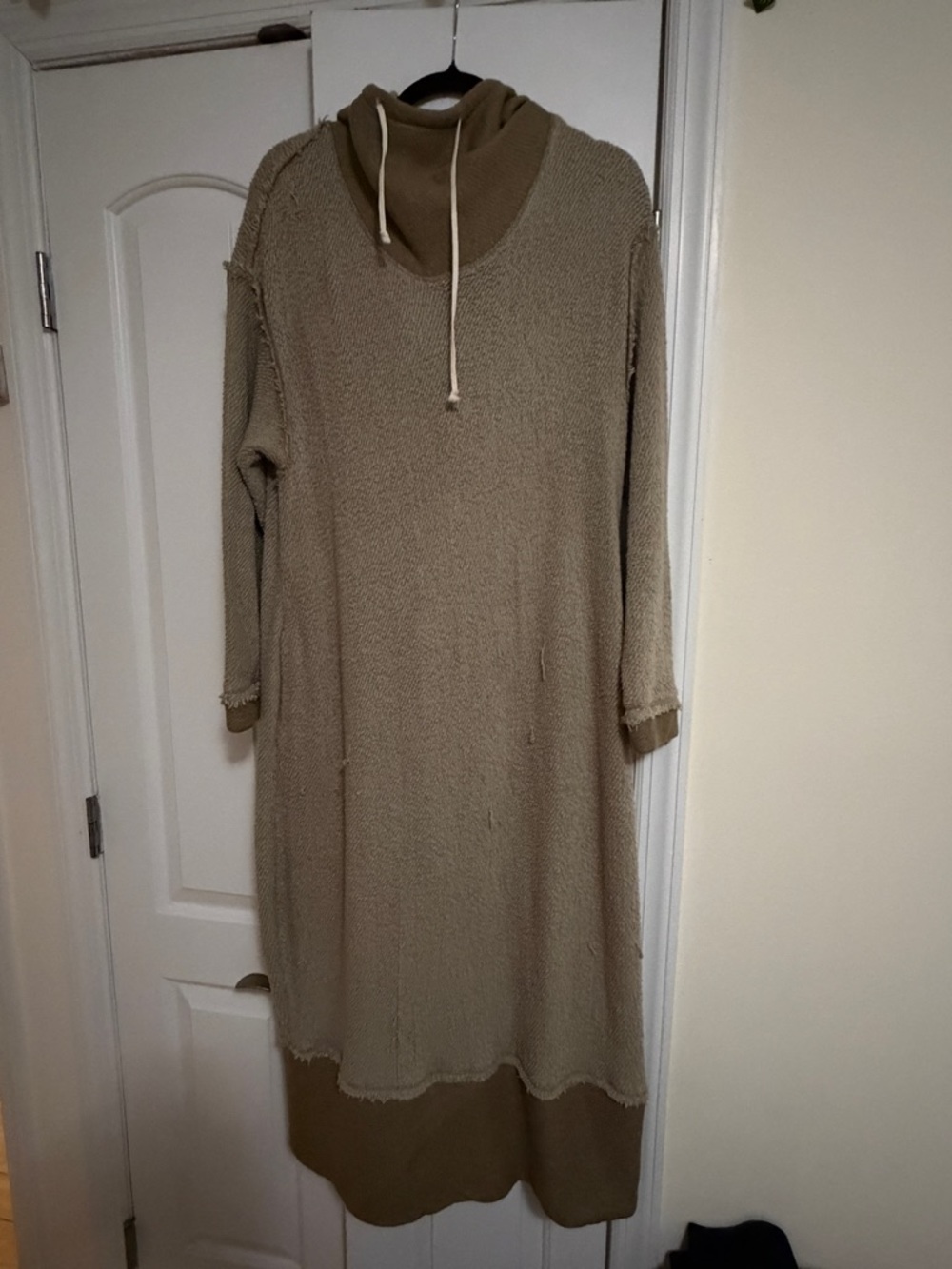 Free people Beach Cozy Taupe Long Sleeve Hoodie Dress